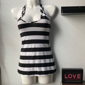 Lululemon Black & White Striped Tank Top